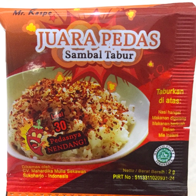 

sambal tabur Juara Pedas level 30