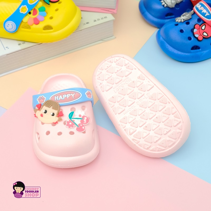 Minipetite SH2140N  Sepatu Sendal Bapao Karakter Kartun Sendal Anak Baim Baby Kartun Lucu Elastis Anti Slip Usia 1-6 Tahun Ukuran 21-31