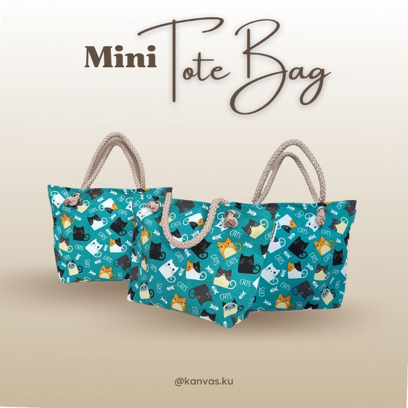 Mini Tote Bag Kanvas Minimalis Manis Hampers Souvenir