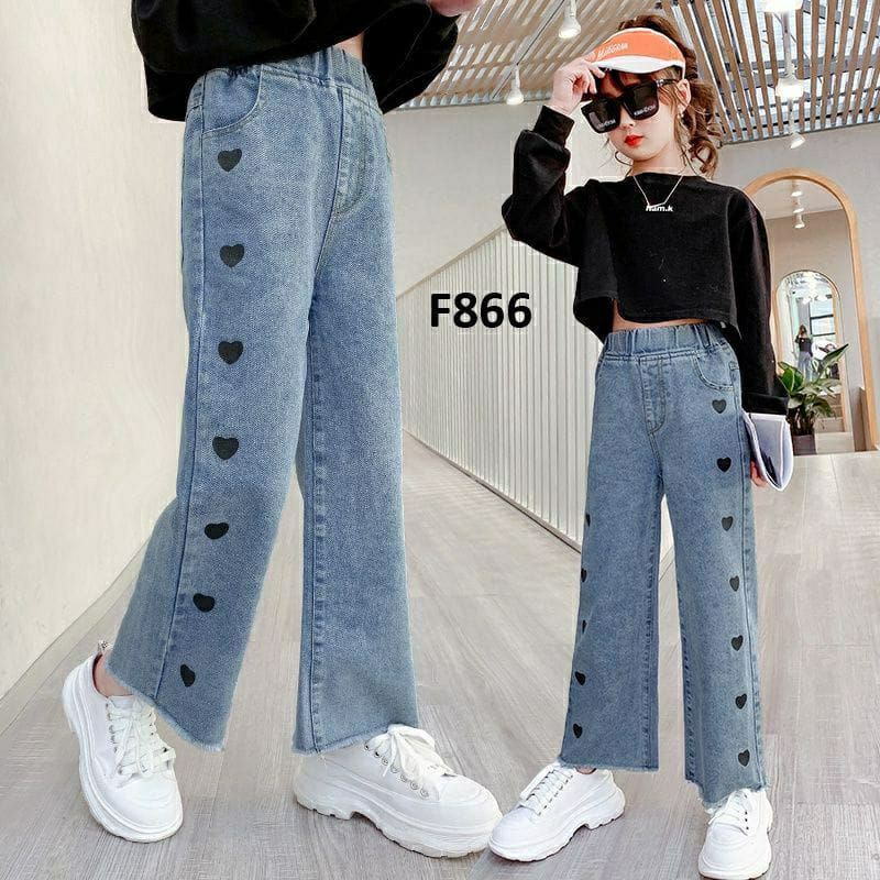 Kulot Love Anak Perempuan  Kulot Love Jeans Anak Import