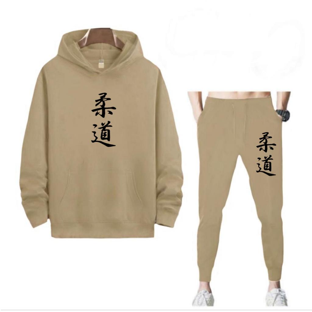 SETELAN PRIA HOODIE ROUDAO TULISAN CINA DAN CELANA JOGGER MURAH TERLARIS