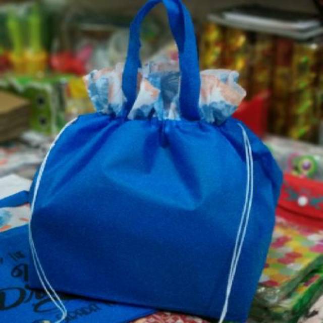 Tas Serut Jumbo/Goody Bag Kotak Nasi/Spundbond Tasyakuran/Tas Aqiqah/Tas Mengenang bahan Tebal
