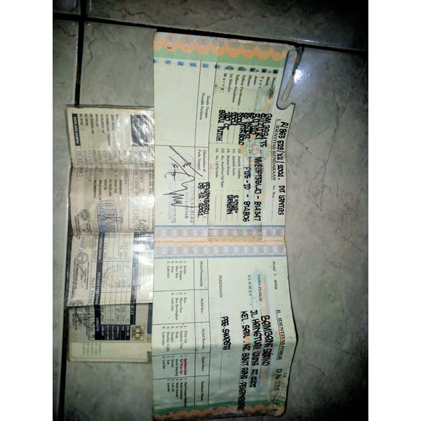 dokumen satria hiu plat BM plus nosin noka