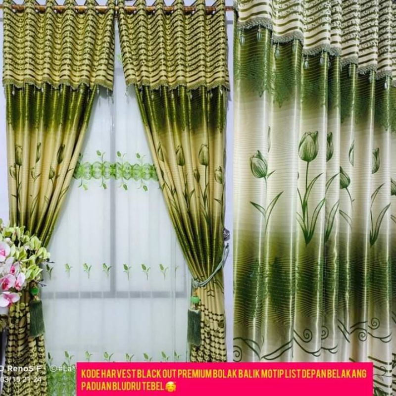 gorden blackout import poni renda motif bunga tulip timbul gorden mewah gorden mirah