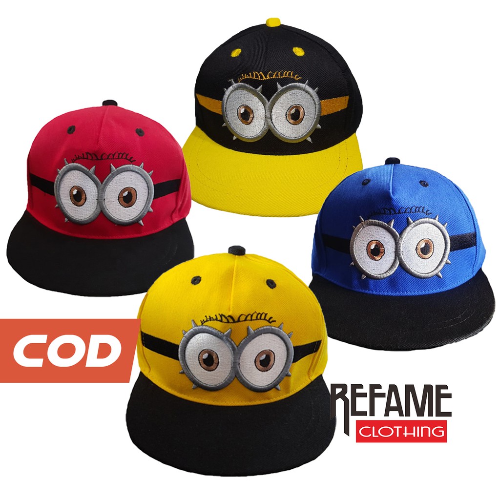 Topi Anak Laki Laki Perempuan Karakter Minion Lucu Cowok Cewek Aksesoris Anak Topi Snapback Anak