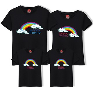  Kaos  T Shirt Keluarga Lengan  Pendek  Warna Pelangi  untuk 