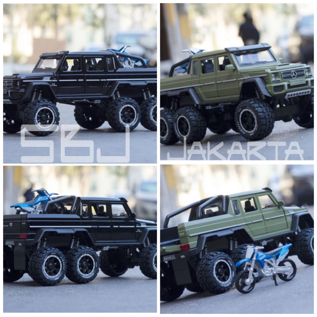 DIECAST MOBIL Mercedes Benz G63 6x6 Jeep Metal series Skala 1:28