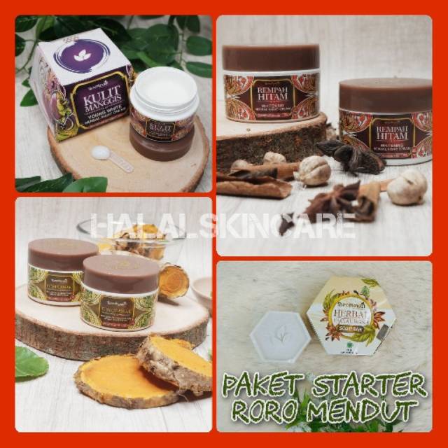 RORO MENDUT SKINCARE PAKET STARTER TEMULAWAK REMPAH HITAM KULIT MANGGIS CREAM WAJAH ORIGINAL BPOM-1