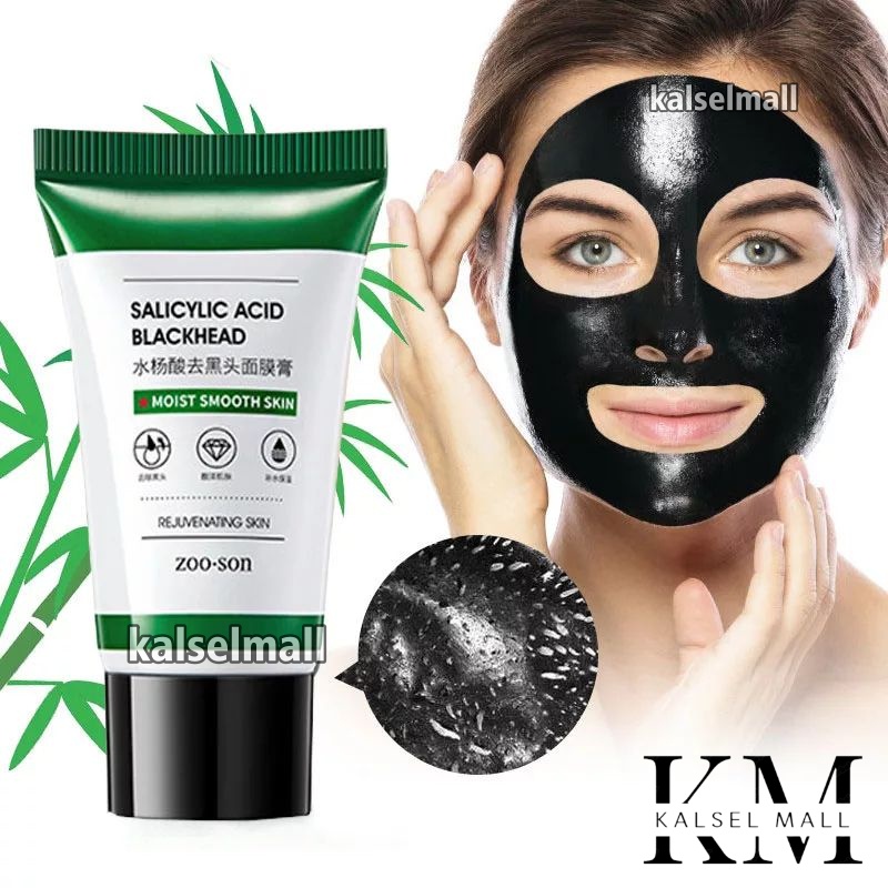 Masker Pengangkat Pembersih Pencabut Penghilang Komedo Hidung Wajah Salicylic Acid Blackhead 100% Original Pore Strip Zooson Charcoal Black Head Nose Pack Peel Off Kream Cream Krim Khomedo Jerawat Kulit Berminyak Noda Flek Hitam OC12