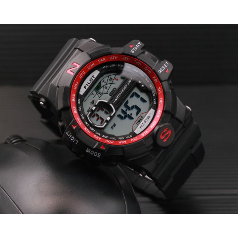 Jam Tangan Anak Laki Laki Remaja Pria Dewasa Pilot Original 2138 Digital Watch