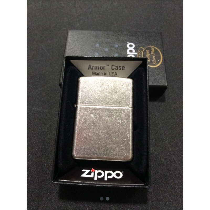 Original Zippo Antique Silver Armor 28973