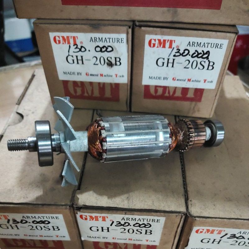 HEAVY DUTY 〽️ 1 Paket Stator GMT • GH 20 SB ➕ 2 Bearings Depan BD 608 & Belakang BB 6200 | Armature 