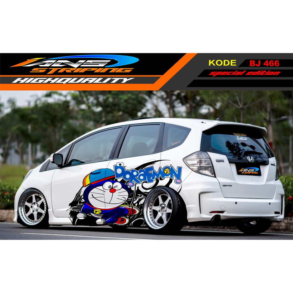 DECAL STICKER MOBIL JAZZ, BRIO, AGYA, CALYA, YARIS / VARIASI STICKER MOBIL DORAEMON STIKER MOBIL