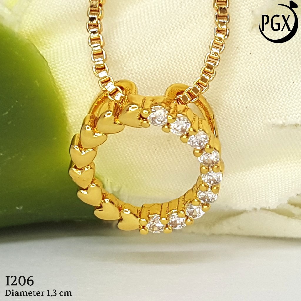 PGX Liontin Kalung Xuping Wanita Perhiasan Lapis Emas Aksesoris Fashion - I206