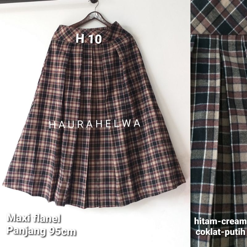 ROK FLANEL IMPORT PANJANG HAURAHELWA /ROK TARTAN FLANEL PANJANG-H10 HARGA PROMO