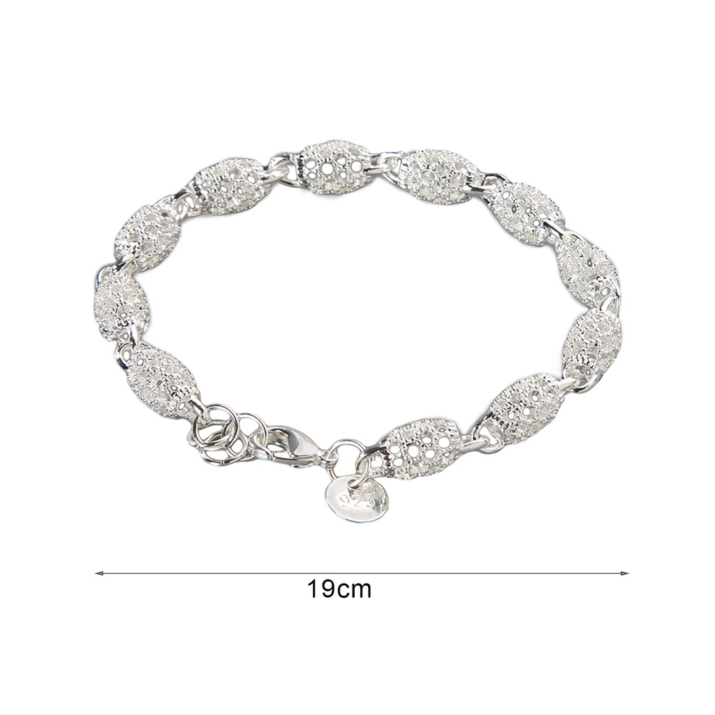 Canaan Gelang Tangan Rantai Lapis Silver Anti Karat Aksen Bola Hollow Untuk Wanita / Travel