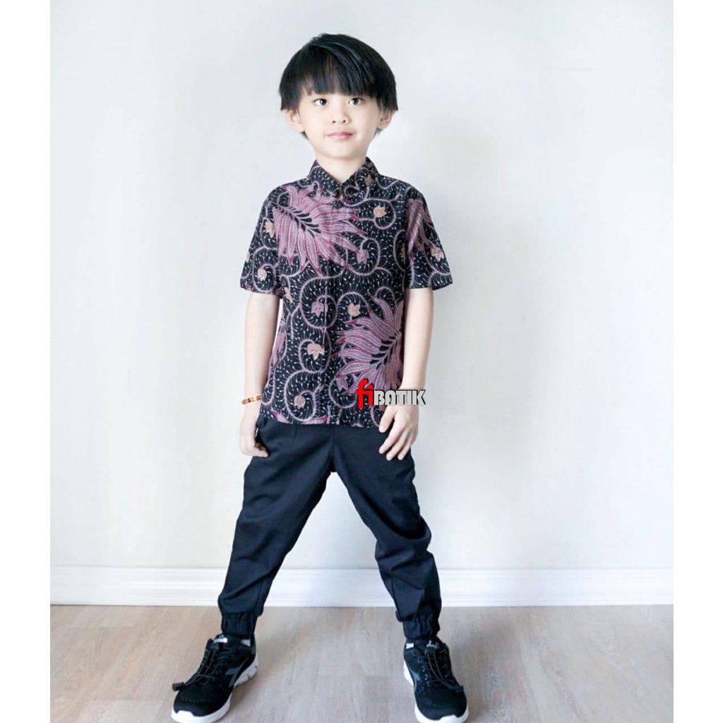 Kemeja Batik Anak - batik anak - baju batik anak laki laki umur 1-12 tahun hem batik anak pendek premium quality terlaris