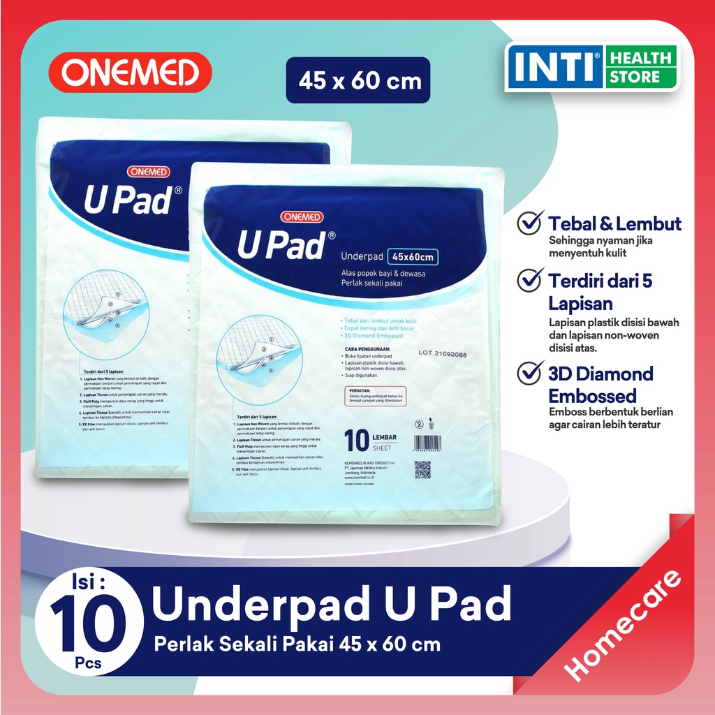 Onemed | U Pad Underpad 45x60 cm | Alas Popok Bayi &amp; Dewasa | Perlak