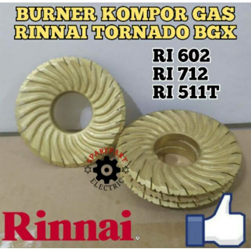 Burner ring api kuningan kompor gas rinai BGX