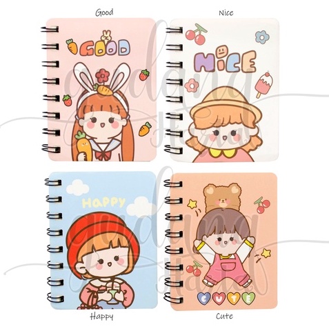 Notebook A7 Good Vibes Girls Buku Catatan Motif Cewek Unik GH 308534