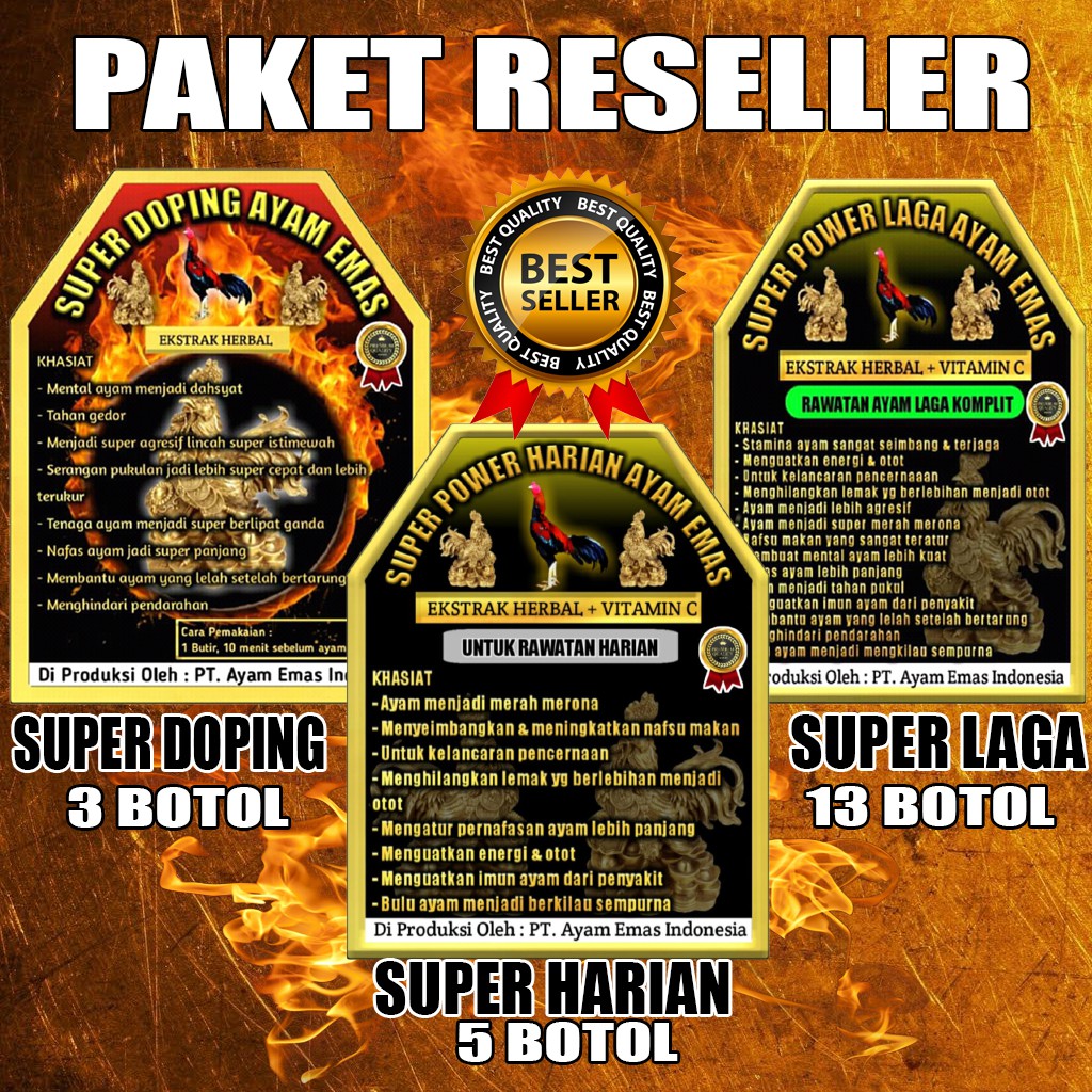 Promo Reseller Super Ayam Emas - Super Power Harian + Laga Dan Super Doping Ayam Emas
