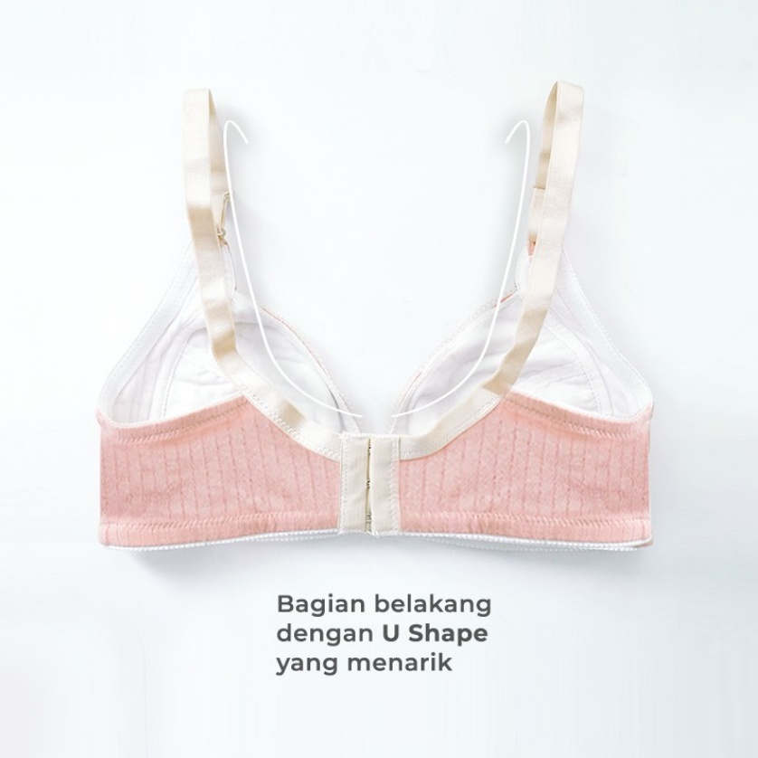 MOOIMOM Bra Hamil &amp; Menyusui Bukaan Depan M - XL Model Basic Lace Front Buckle Nursing Bra CBKS