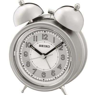 BOLEH DROPSHIP SEIKO ALARM QHK035 K/S/M Snooze Light Loud Bell Ring Clock Jam Weker - Silver