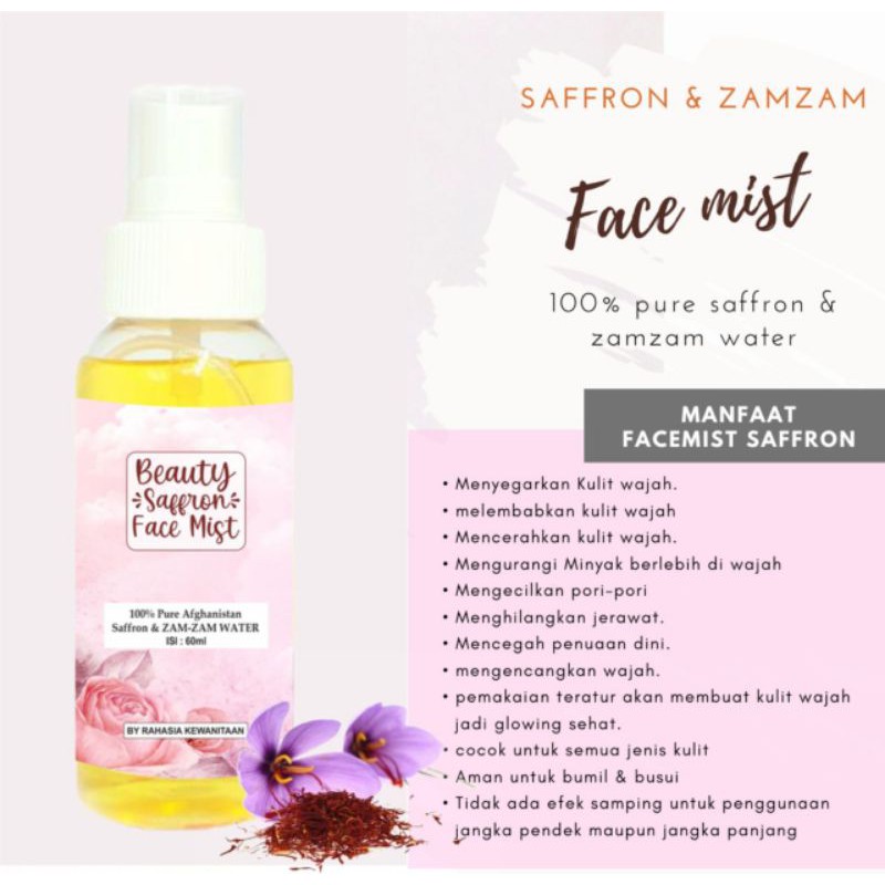 FACE MIST SAFFRON KASHMIR 60ml ll Facemist Saffron Original 60ml