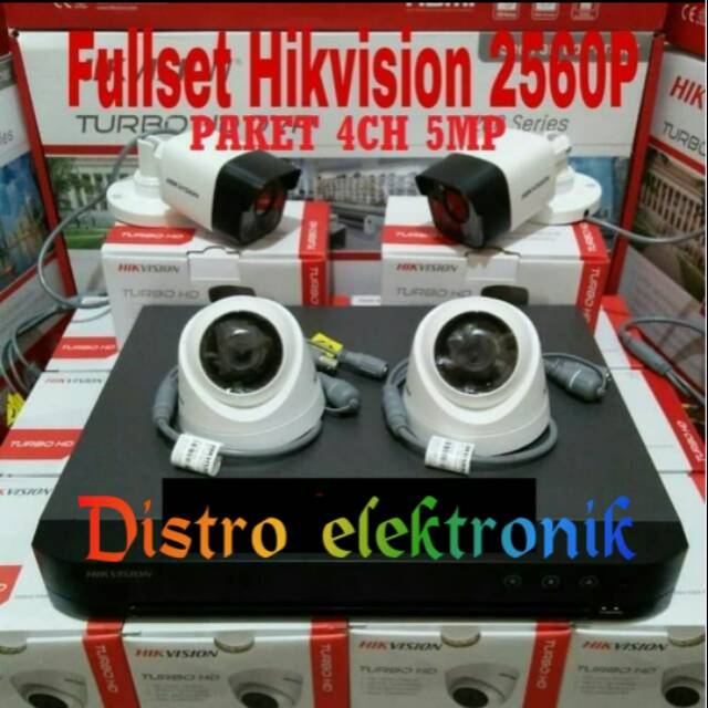 Paket Cctv 4ch 5mp Hikvision Turbo HD 2560p 4 Kamera Cctv Indoor