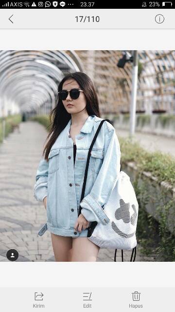 Jaket Jeans bio putih Oversize Premium Quality