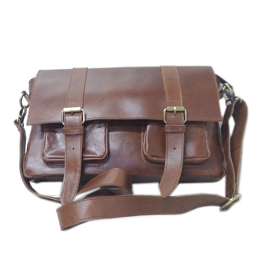 Jual Tas Kulit Asli - Tas Kulit Pria - Postman gesper pull up baru - LLC2 Low Price