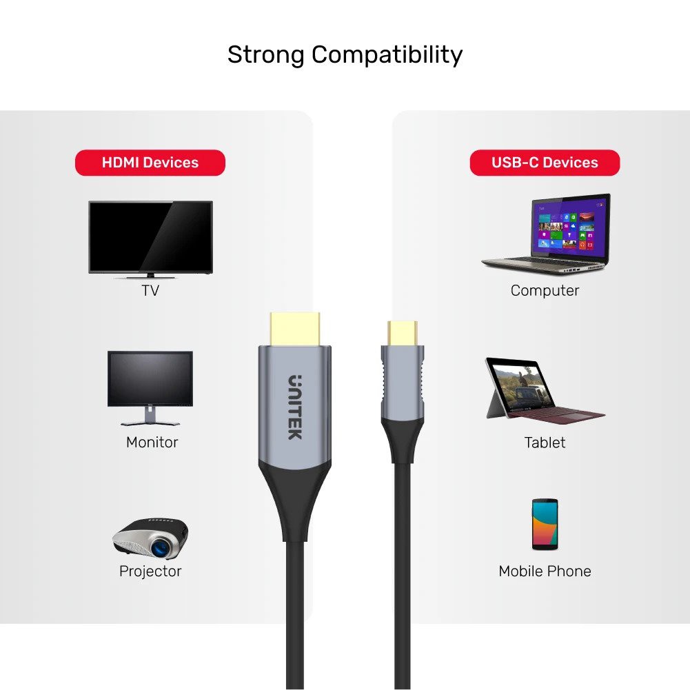 Unitek USB-C to HDMI 4K 60Hz 2.0 Cable V1125A