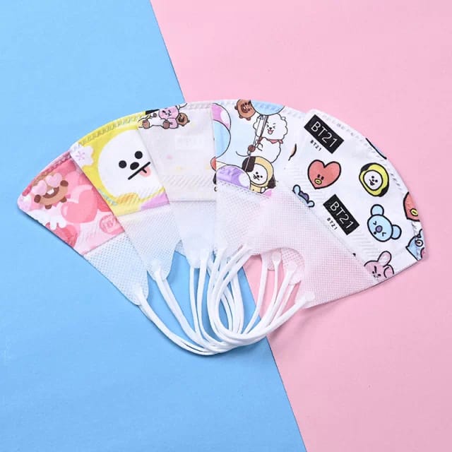 Masker 3D Duckbill Anak K-pop/ Karakter Anak Cewe / Cowo 5 Variasi Mix Isi 50PCS AccFashionMurah