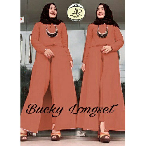RN Bucky Set Millo Baju Setelan Muslim Wanita Fashion Hijab Kekinian