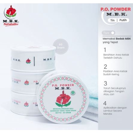 MBK Powder Bedak Putih &amp; Silver Tin 60gr