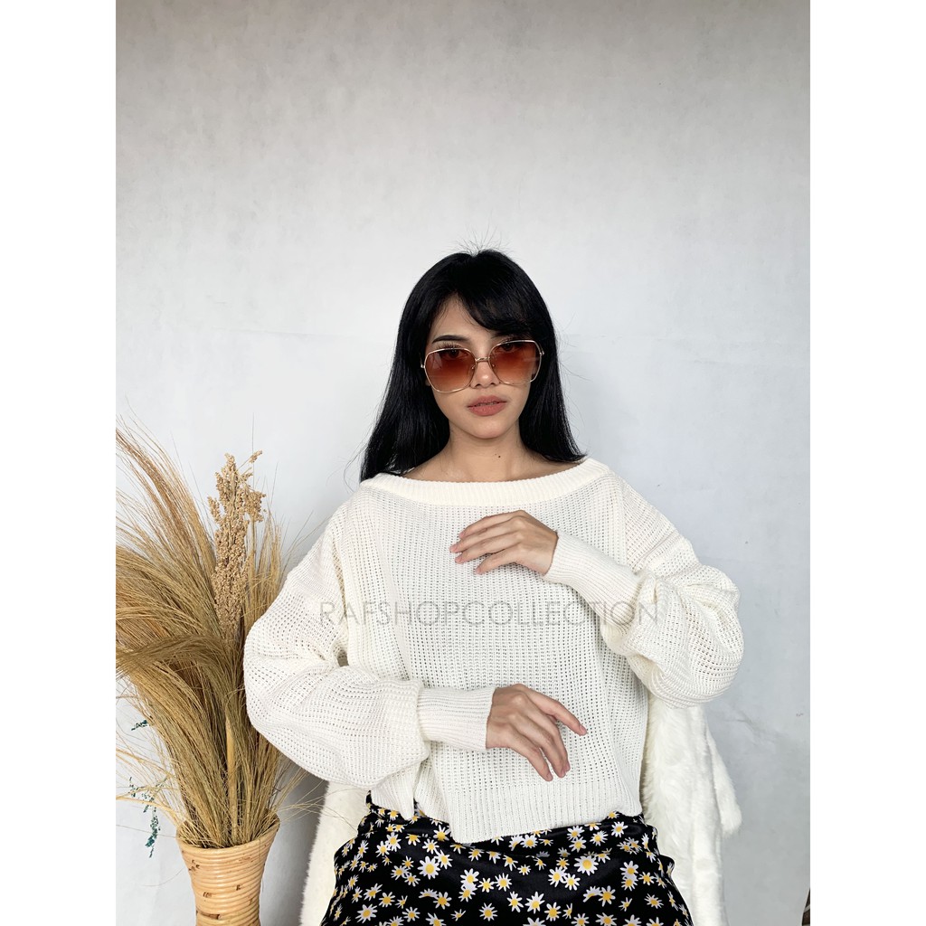 LALISA KNIT SWEATER_Atasan rajut wanita_RajutTebaL7get_Sweater Crop_SweaterKorea-SweaterOversize