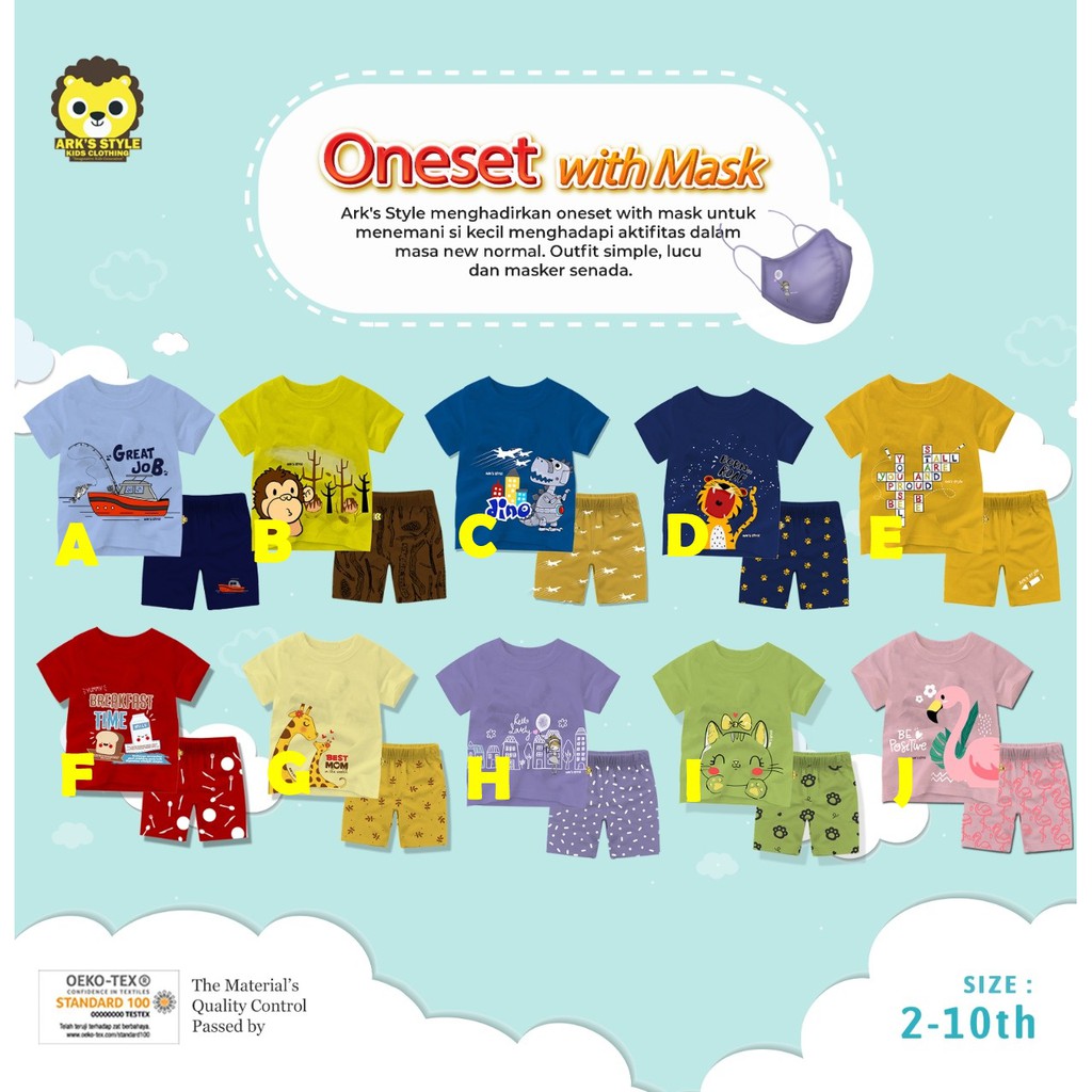 SETELAN ANAK ARKSTYLE ONESET WITH MASK
