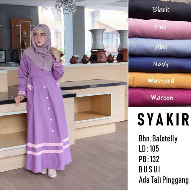 Gamis Syakira bahan Balotelli grosir murah