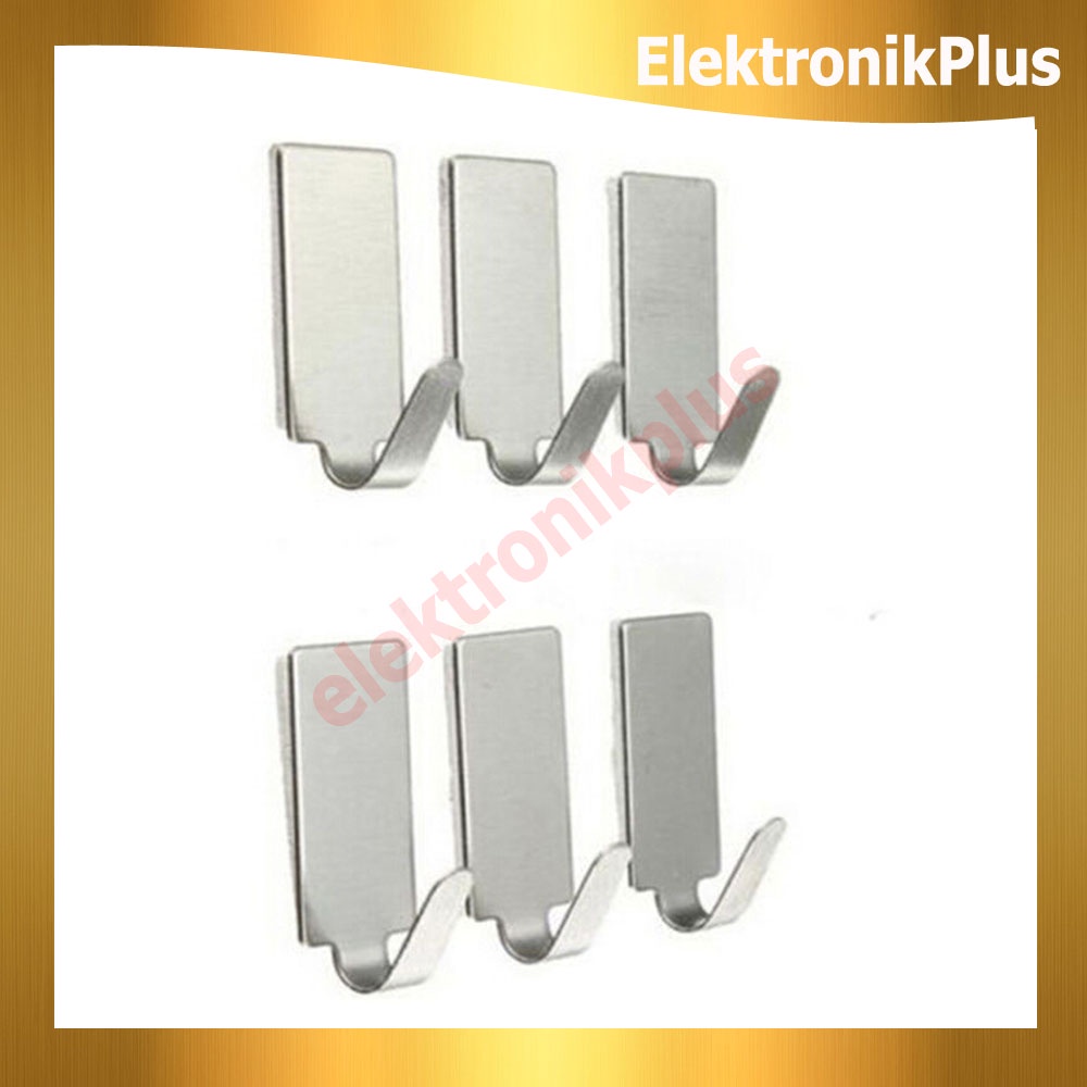 Gantungan Di Dinding Kamar Mandi Baju Handuk Tempel Stainless 6pcs