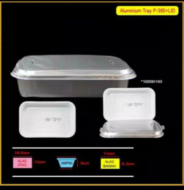 Aluminium Foil Cup Kotak P-380 Dan Tutup