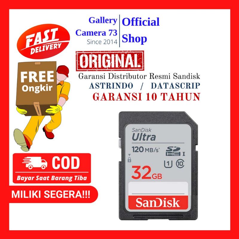 Sandisk ultra 32gb sd card memori sandisk original sandisk official store