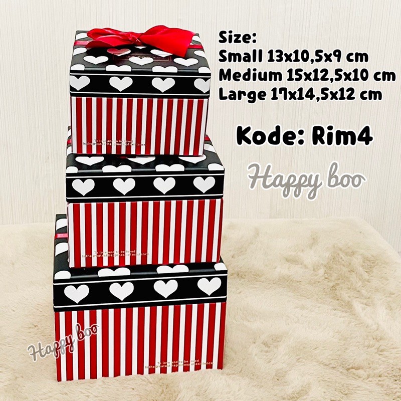 box kado set kotak hampers set 3 susun / satuan large medium small kotak kado gift box rim4