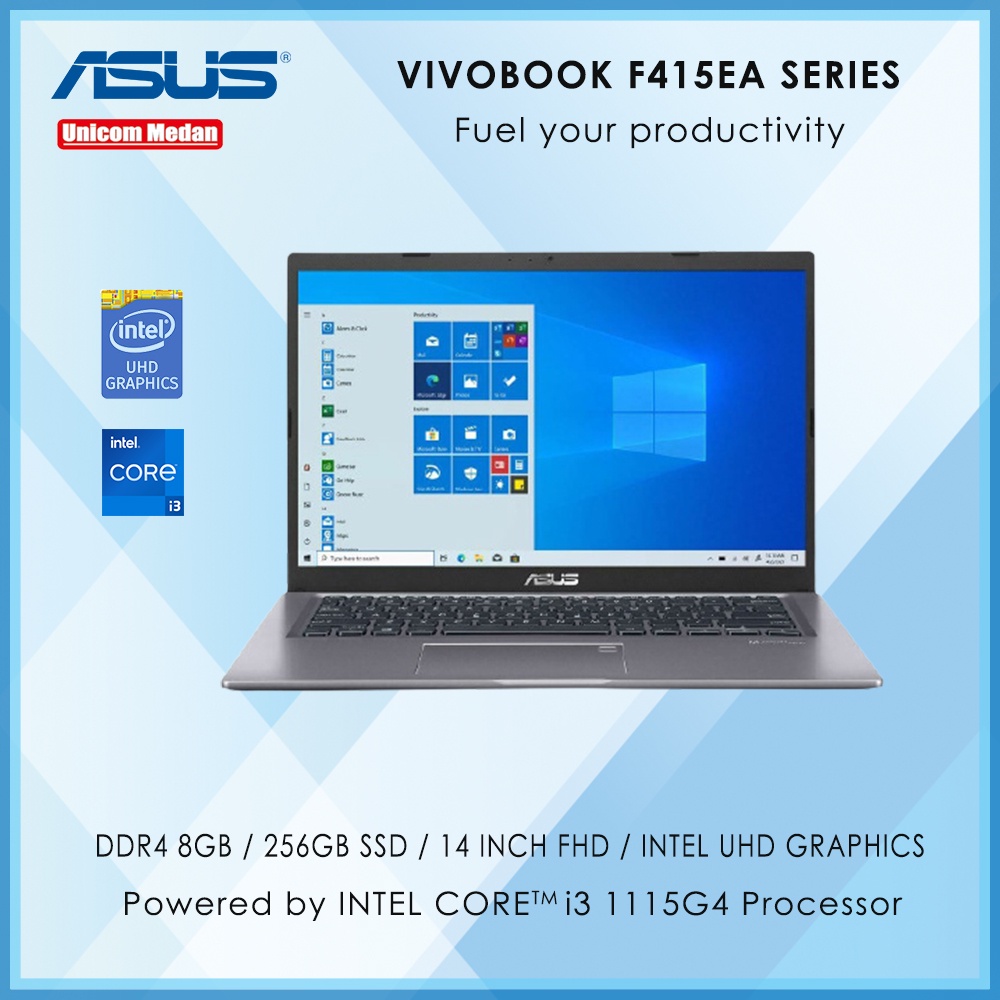 ASUS VIVOBOOK INTEL CORE i3 1115G4/RAM DDR4 8GB/ 256SSD /14.0FHD Win10