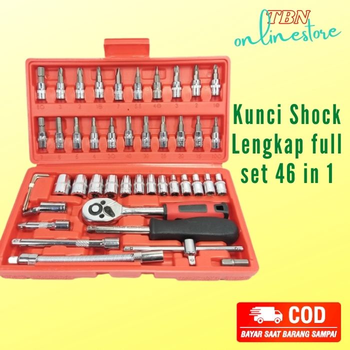 Kunci Shock Murah Kunci Set Lengkap Kunci sok full set 46 in 1 / Kunci Set 46 Vanstar Van Star