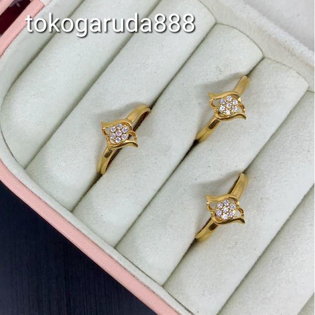 cincin anak dan dewasa emas asli  kadar 700 70% 16k 16k 22 1gram 8 9 10 11 12 13 14 15 16 solitaire permata zircon