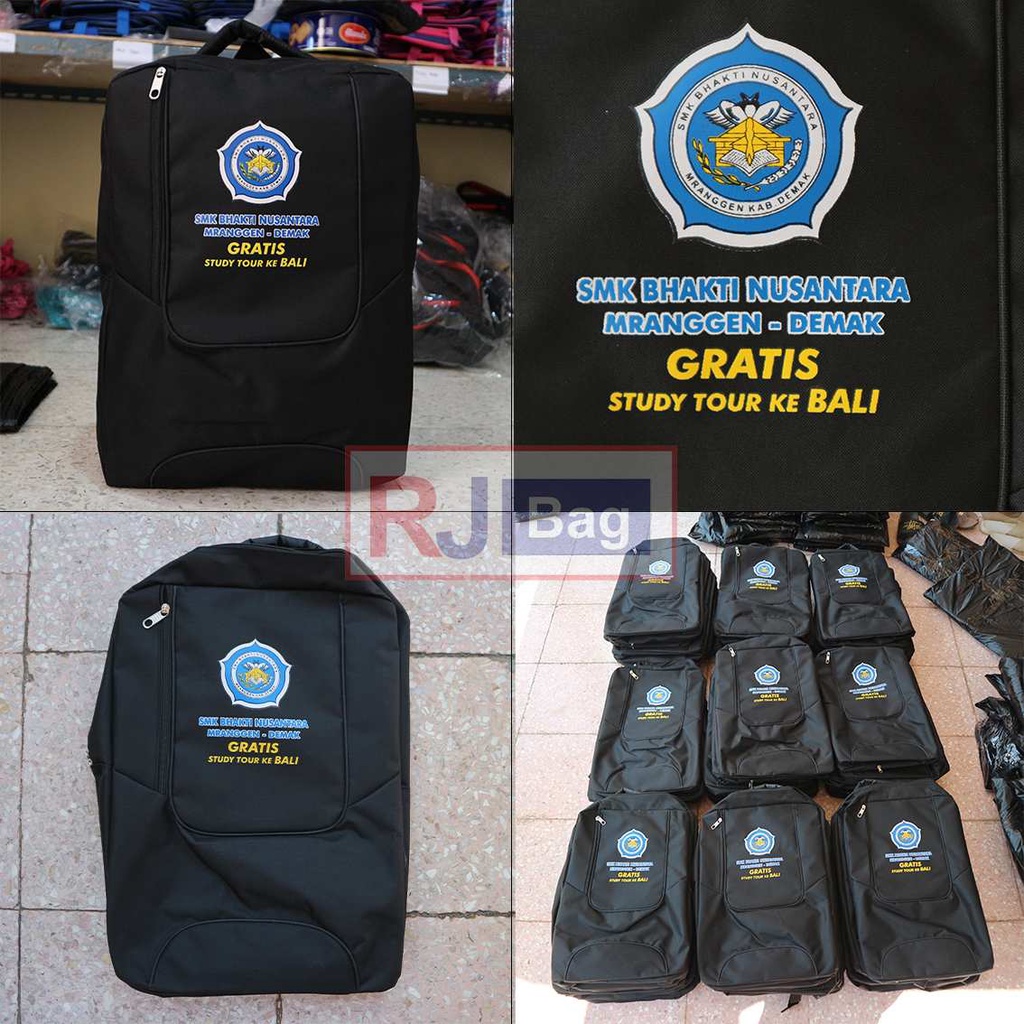 GROSIRAN TAS RANSEL POLO USA HITAM POLOS SABLON SMK BHAKTI NUSANTARA TAS SOUVENIR SEMINAR PROMOSI