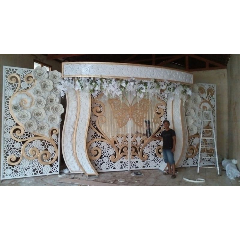 pelaminan karet spon/gebyok pelaminan