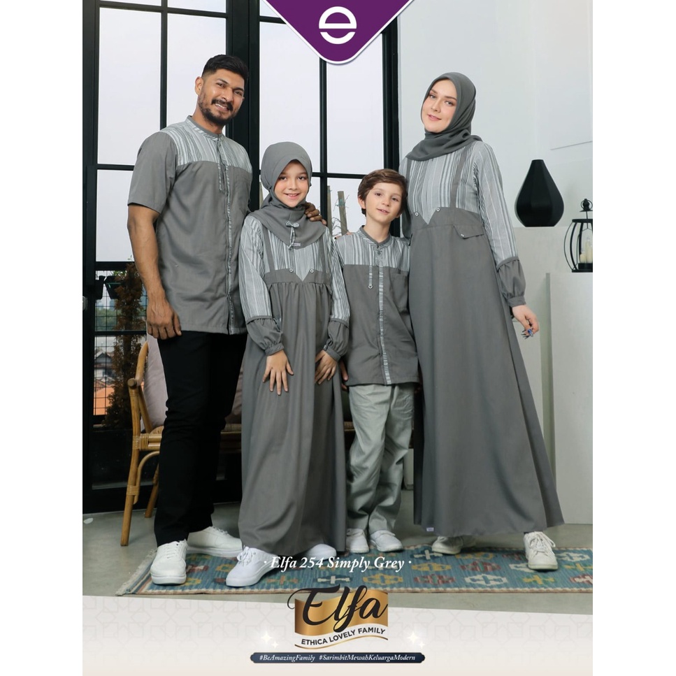Sarimbit Kondangan - Sarimbit Couple Ethica - Sarimbit Keluarga Elfa 254 Simply Grey - Ayumi 322 - A