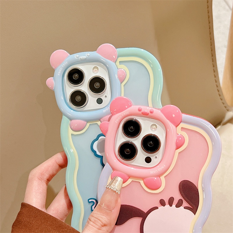 Soft Case Pelindung Lensa Anti Jatuh Motif Anjing Beruang Untuk iPhone 13 12 11 Pro Max X Xr Xs Max