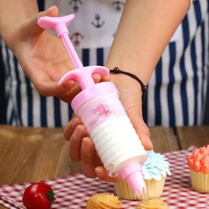 Cake Decorator 8 Nozzles Food Drawing Pen Pena Pencil Gambar Hias Kue / Spuit Tabung Menghias Kue